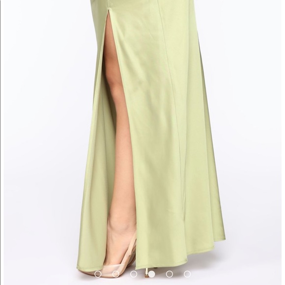All Up In My Business Satin Midi Skirt - Sage - Picture 3 of 8